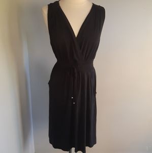 Denver Hayes Women's Size Medium Black Dress Sleeveless Crepe Tie